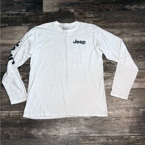 Jeep Men's White Long Sleeve Tee with Black Logo